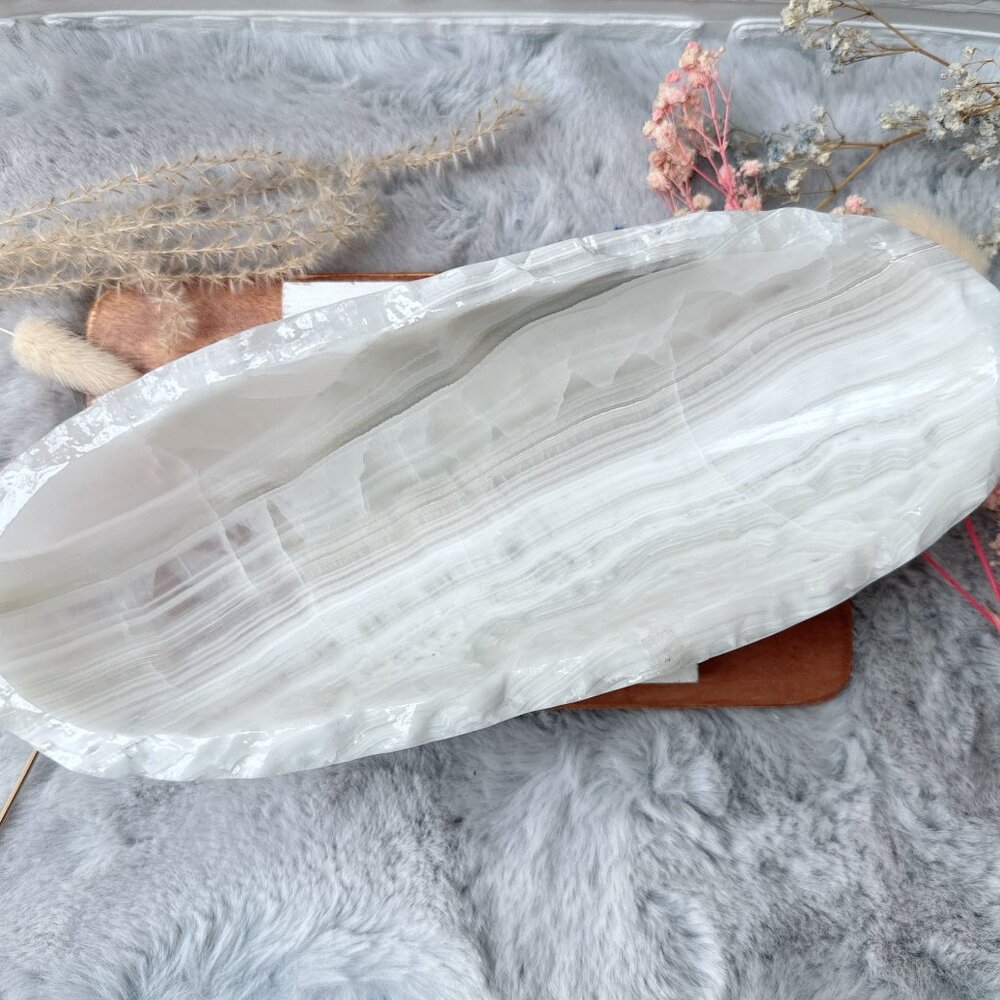 Gorgeous Large Hand Carved Onyx Bowl